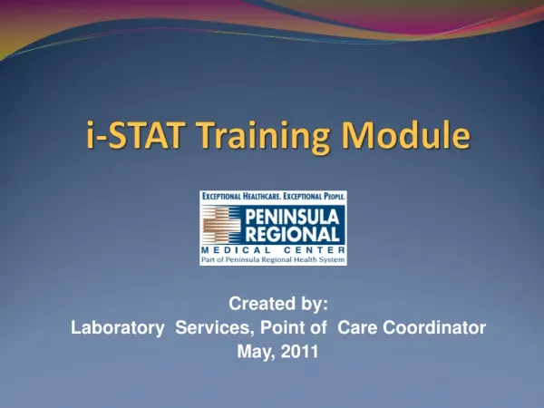 i -STAT Training Module