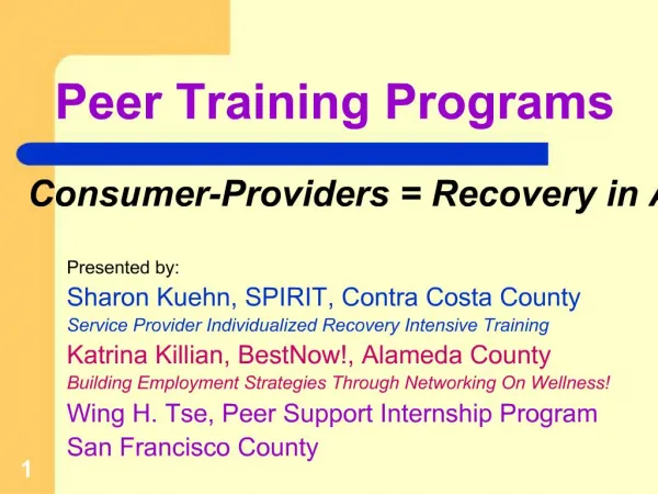 Peer Training Programs