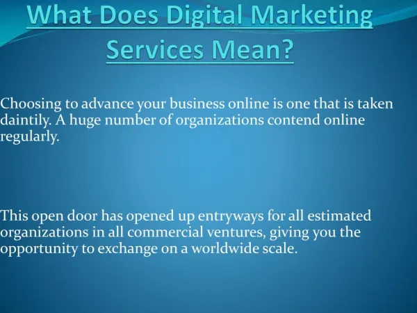 What Are Digital Marketing Services