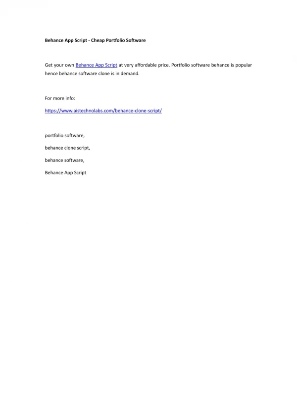 Behance App Script - Cheap Portfolio Software